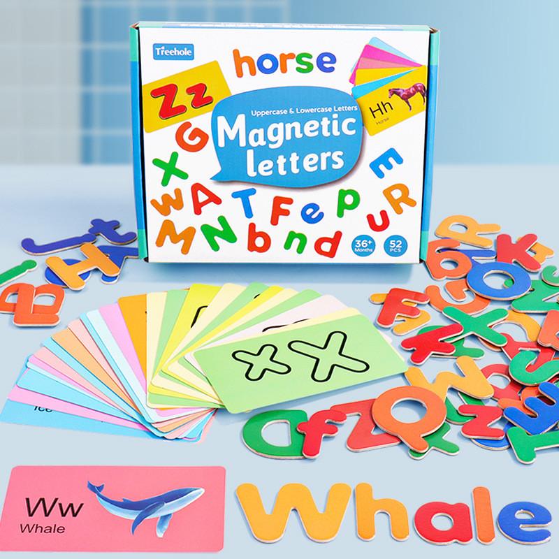 Wooden Magnetic Alphabet Puzzle Cards For Kids Educational Learning Toy