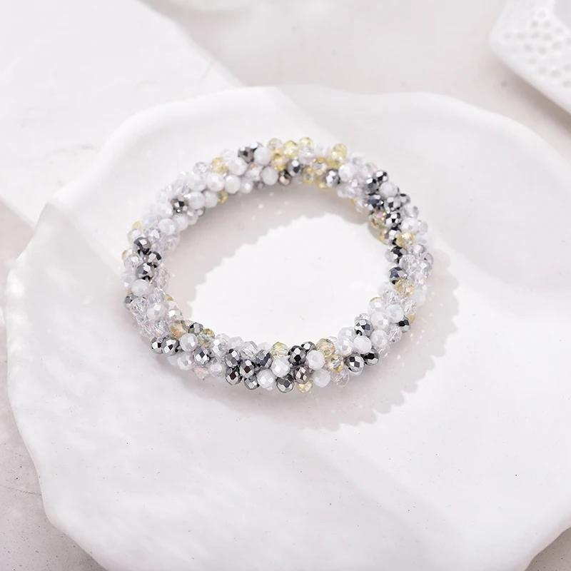 

Fashion Colorful Crystal Bracelets for Women Unique Simple Elastic Rope Temperament Charm Bracelet Hairband Jewelry