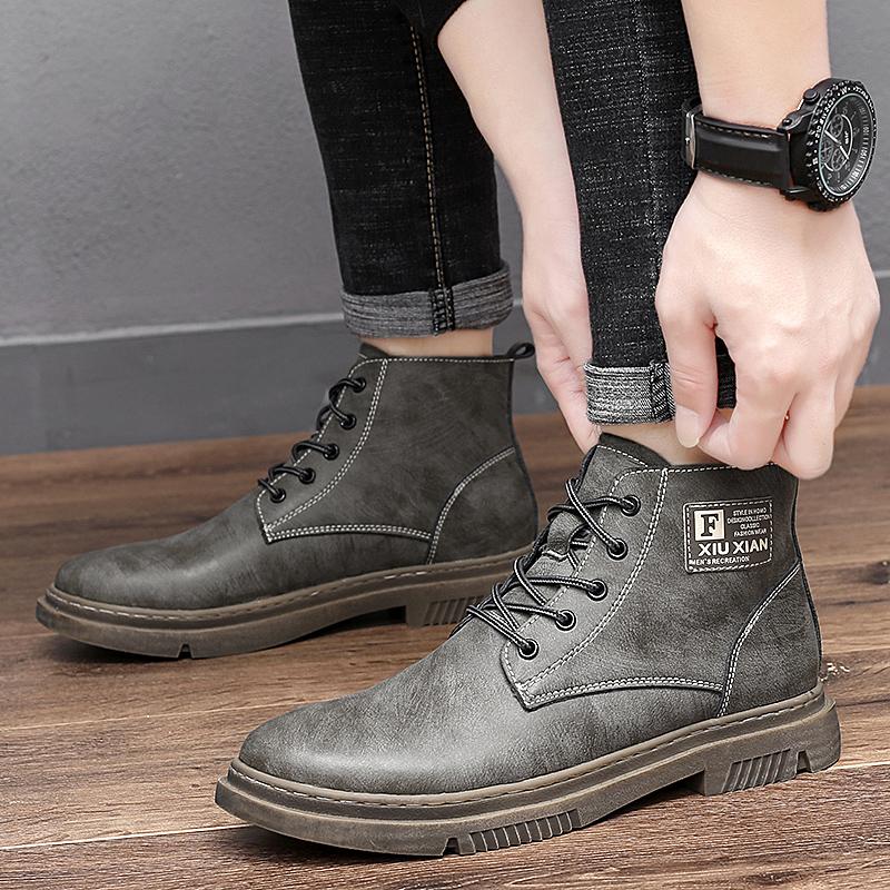 New Genuine Leather Men Boots Classic Man Ankle Boots  Outdoor Shoes Comfortable Casual Shoes Spring Autumn Botas De Hombre