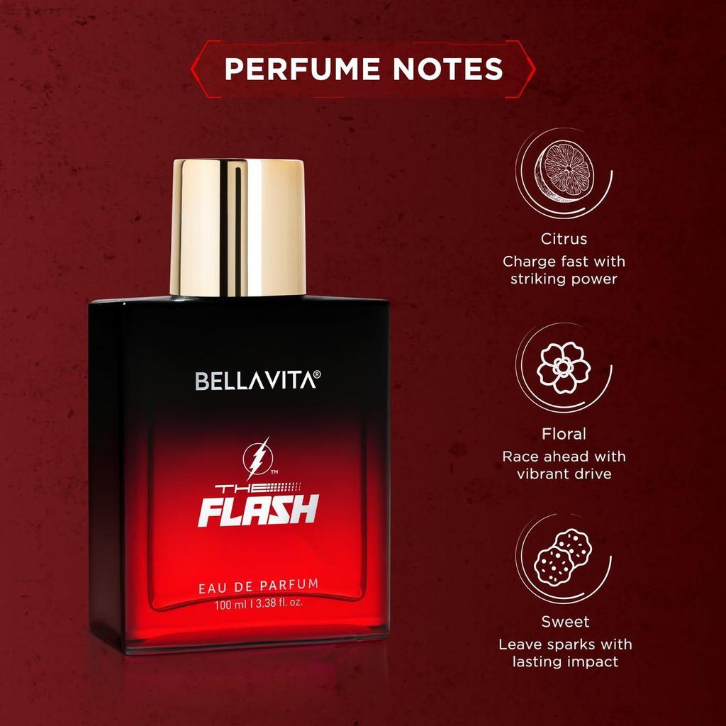 BELLAVITA The FLASH | Długotrwała woda perfumowana 100ml Perfumy dla mężczyzn | Cytryna, drzewo cedrowe i piżmo | Premium zapach dla mężczyzn