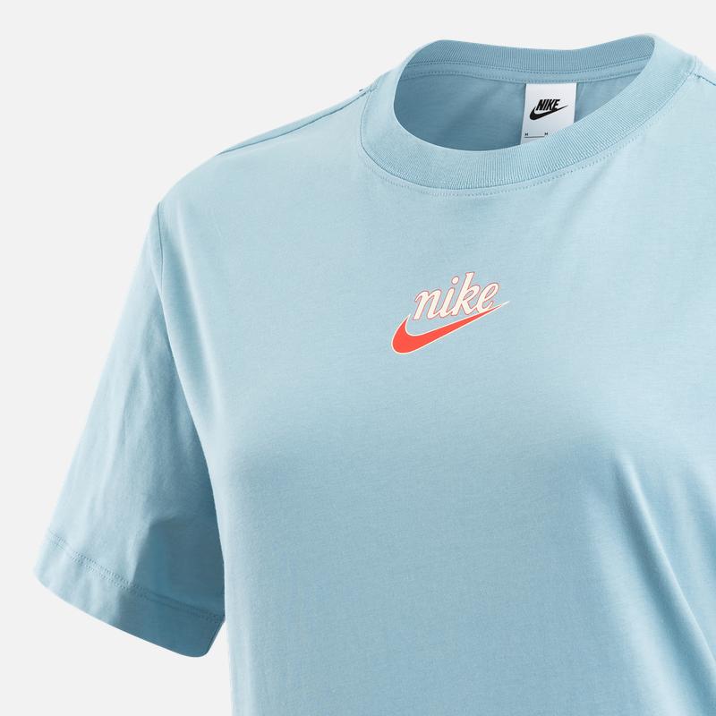 Nike Printed Logo Cartoon Pattern American Vintage Dopamine Crew Neck Short Sleeve T-Shirt Women T-Shirts Blue DV3204-494