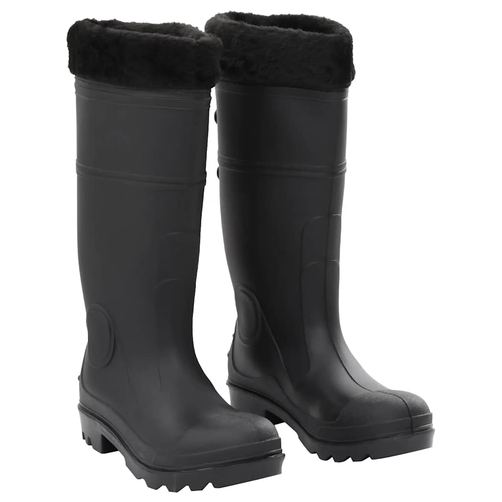 vidaXL Gummistiefel mit Herausnehmbarem Innenfutter Schwarz Gr. 40 PVC schwarz