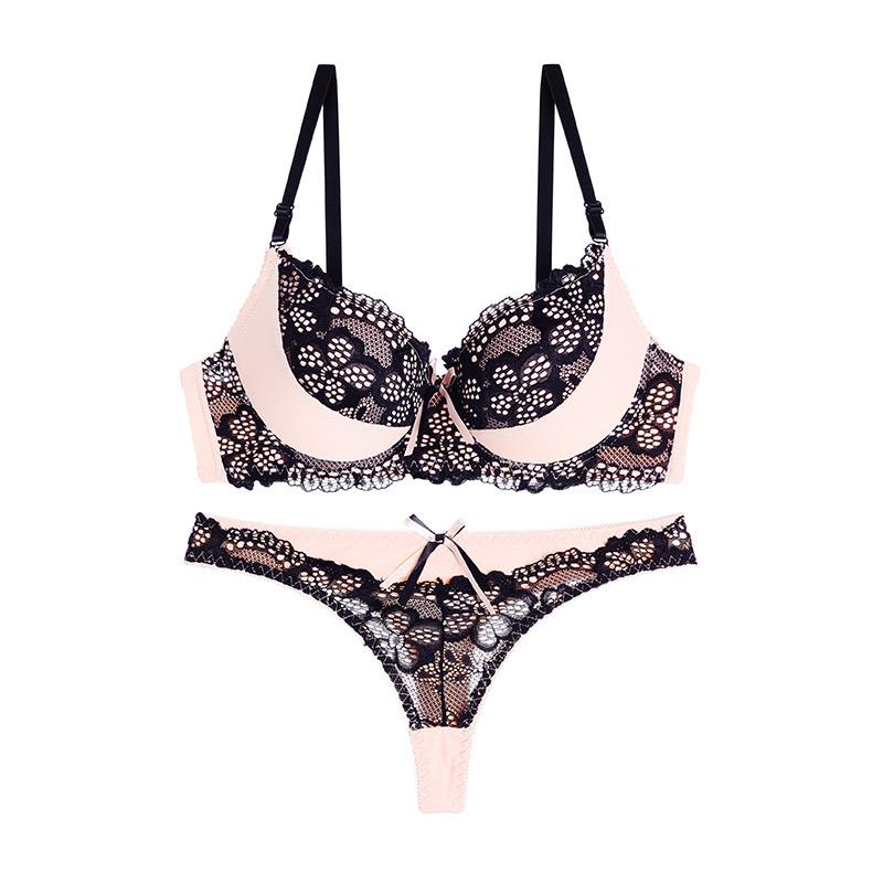 Neue Damen-BHs, modisch, sexy Spitzen-BH, Push-Up, Übergröße, dünne Körbchen, Bügel-BH, Bügel-Dessous, Unterwäsche, Tanga