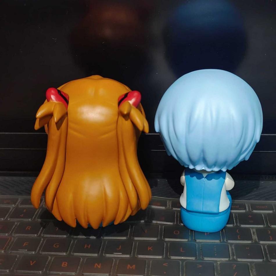 10CM Anime Evangelion Ayanami König Figur Souryuu Asuka Langley Aufschau Eva Sitzendes Modell Spielzeugpuppe Actionfigur PVC Ornament