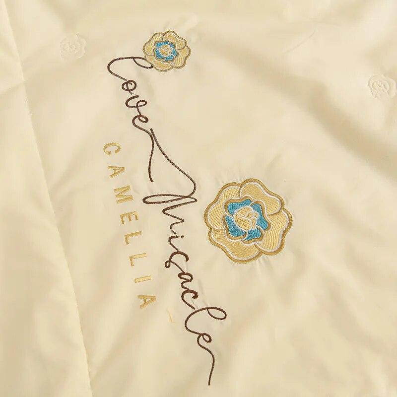 Sommer-Bettwäscheset, hautfreundlich, kühler, waschbar, Steppdecke, Bettlaken und Kissenbezug, Queen-Size-Größe, dünne Decke für Klimaanlage