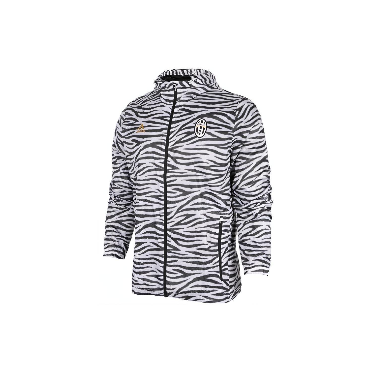 adidas Juventus Zebra Woven hooded track Jacket Black White Men s AZ5338 L