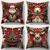 Home Decor Christmas-Themed 3D Pattern Decorative Pillow Covers Pattern Cushion Cover Suitable For Sofa Bedroom Car Pillow Cover