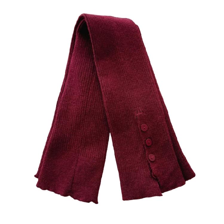 Harajuku Women's Leggings Gaiters Soft Acrylic Knitted Winter Leg Warmers Footless Socks with Side Split Buttons Decors