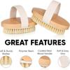 SPA Wooden Body Brush Natural Boar Bristle Organic Dry Skin Body Brush Bamboo Wet Back Shower Brushes Exfoliating Bathing Brush