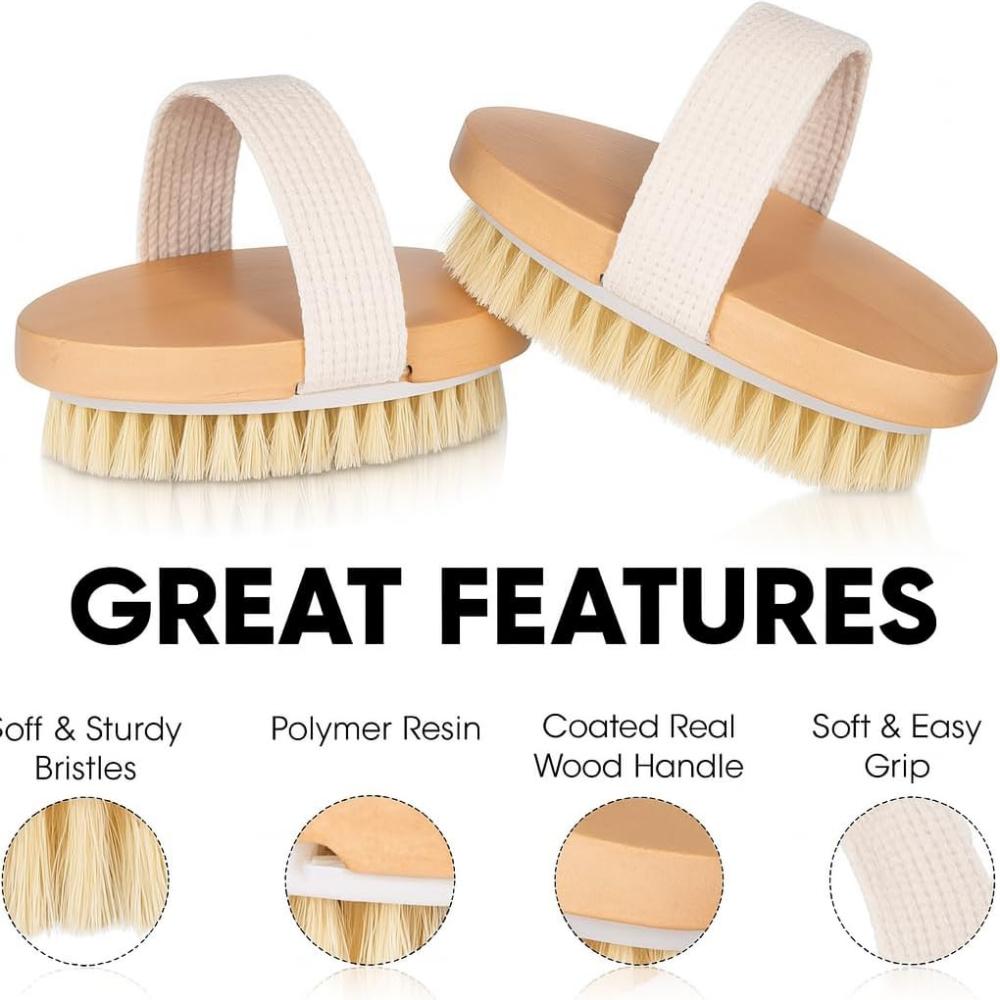SPA Wooden Body Brush Natural Boar Bristle Organic Dry Skin Body Brush Bamboo Wet Back Shower Brushes Exfoliating Bathing Brush