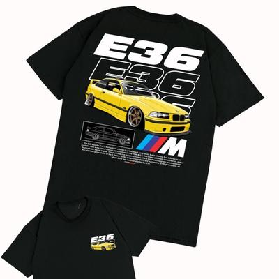 Americké BMW E36 M3 JDM Kultura Aut Pánská a Dámská Trička Ležérní Letní Nová Retro Móda Streetwear