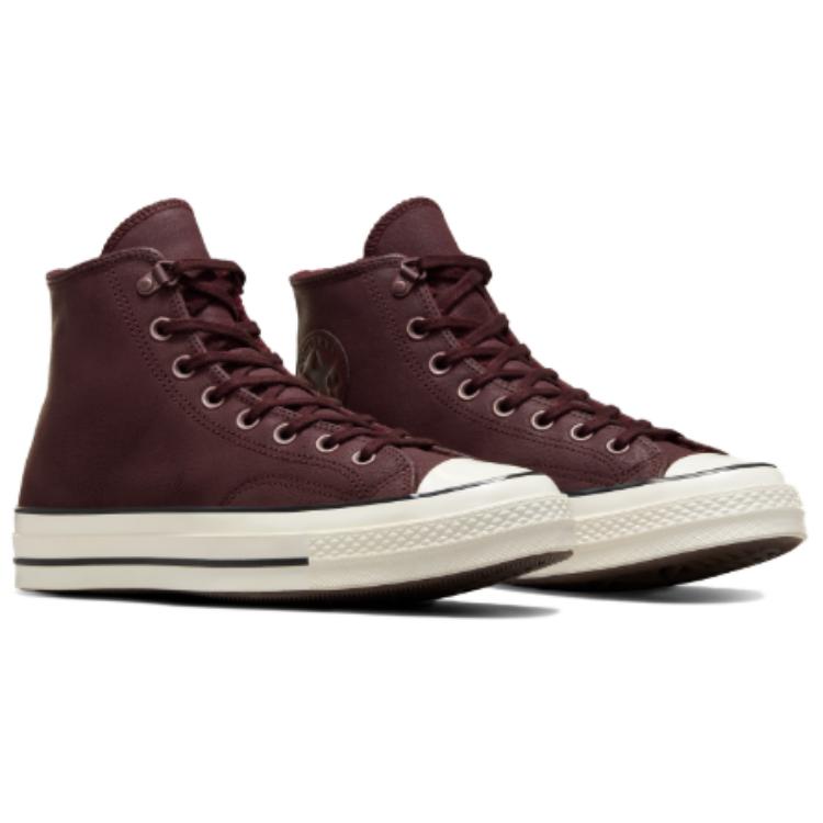 Converse Chuck 70 High Distressed Leather - Bloodstone Unisex Sneakers Rød A09444C