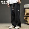 JEEP SPIRIT Men's Loose Fit Straight-Leg Casual Trousers