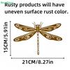 Rusty Metal Dragonfly Garden Stake,Vintage Outdoor Lawn & Patio Decor Ornament