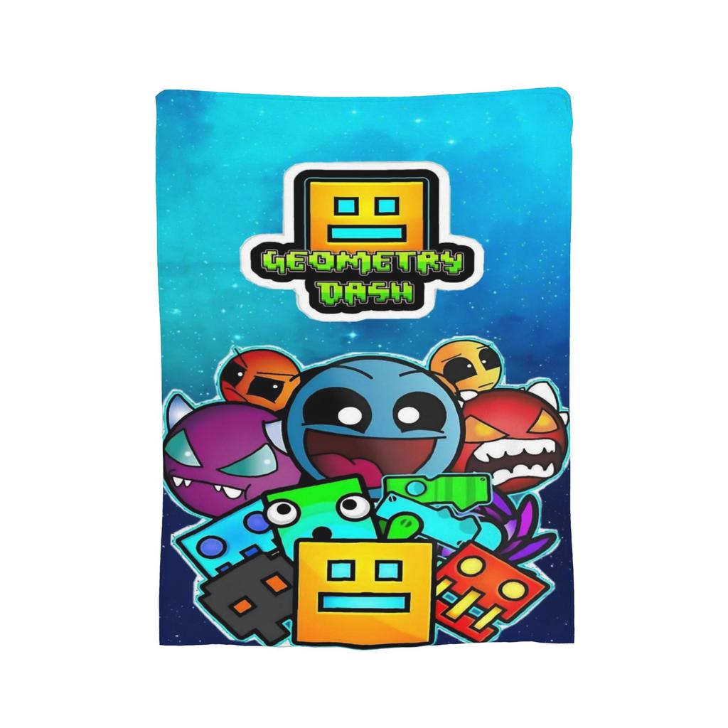 Coperta Rilassante Geometry Dash Giochi Stuff Decorazione per la Casa Plaid e Coperte Velluto Ultra-Morbido per Auto