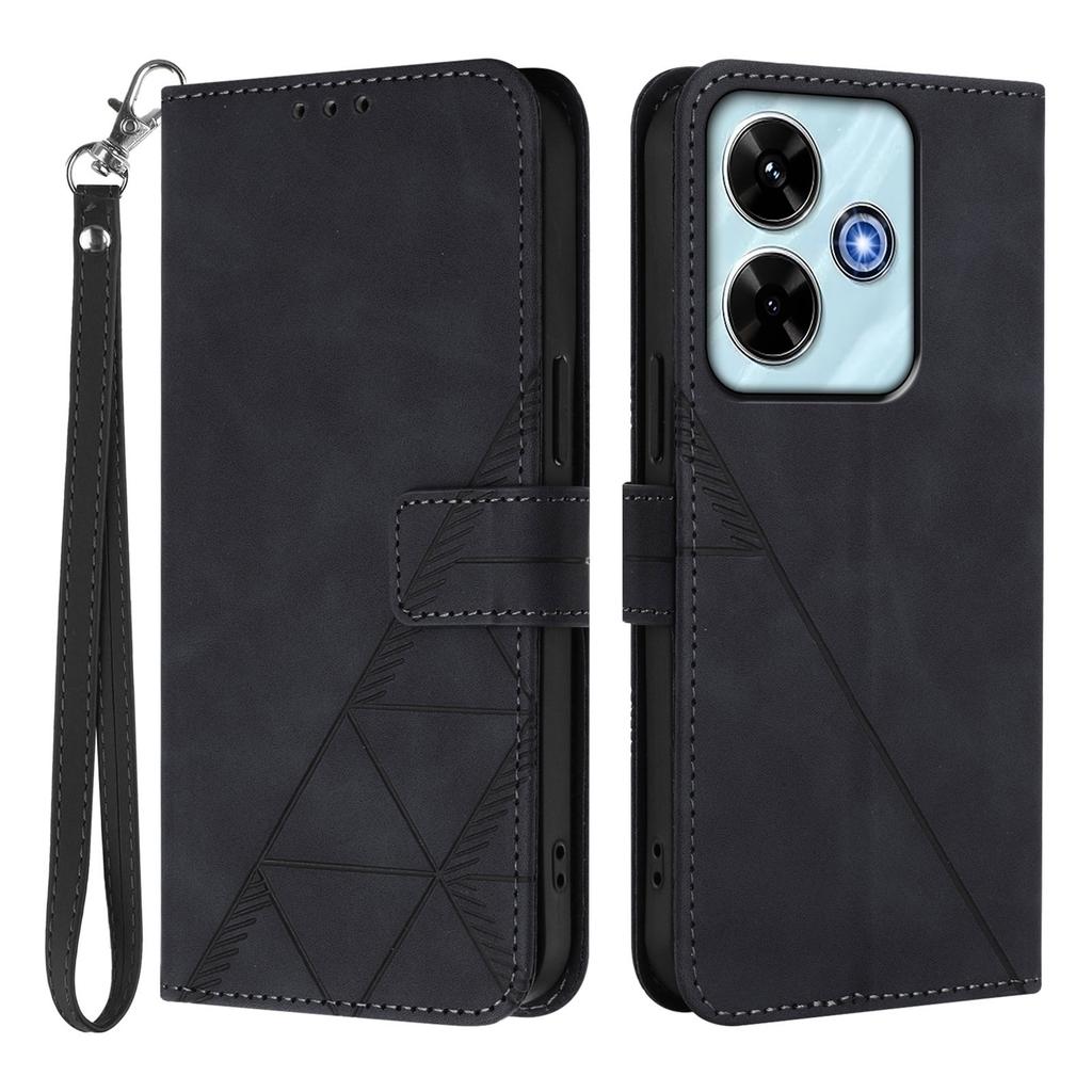 For Xiaomi Redmi 13 4G/Xiaomi Poco M6 5G/Xiaomi Poco M6 Plus 5G/Xiaomi Redmi 13x 4G Leather Case with Hand Strap Wallet Stand Phone Cover
