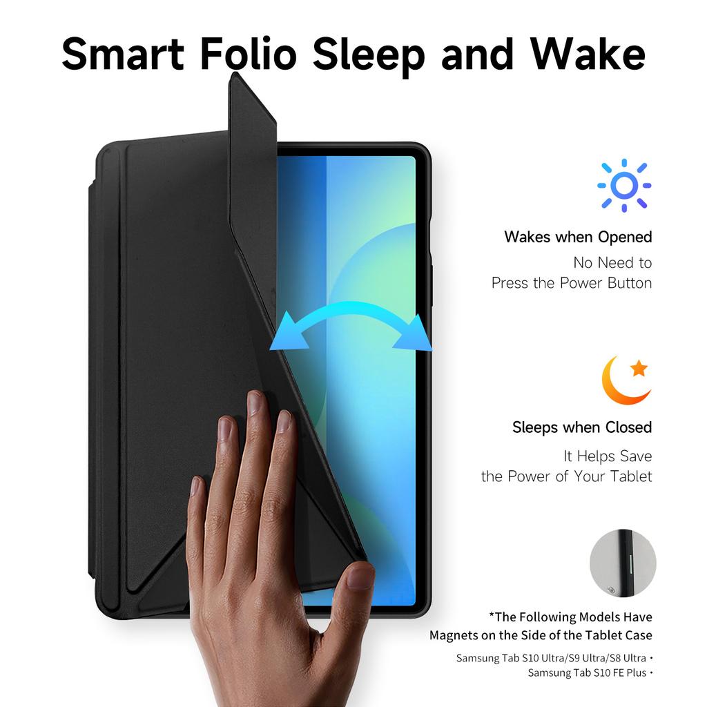 DUX DUCIS Clear Case for Samsung Tab S10 FE Plus/S9 Ultra/S6 Lite, Detachable Cover with Snap-On, S Pen Holder, Auto Wake/Sleep