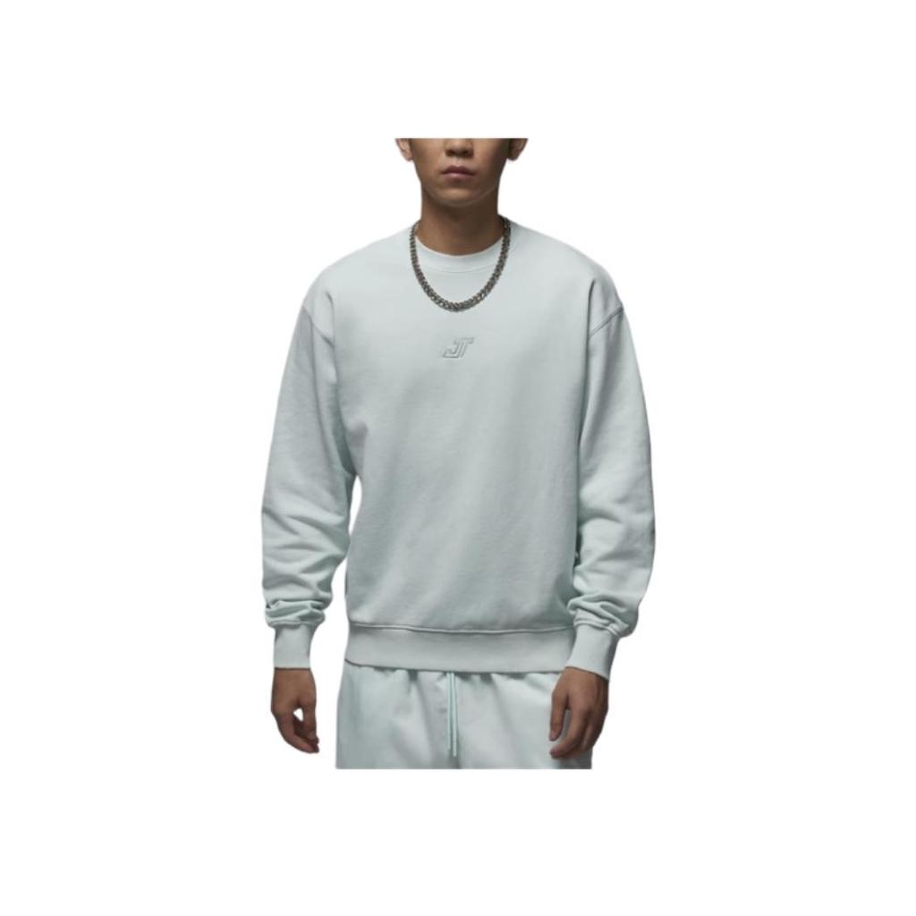 Jordan Tatum Crew Neck Comfortable Casual Sweatshirt Men Sweatshirt Light-Blue Gray HF7846-028