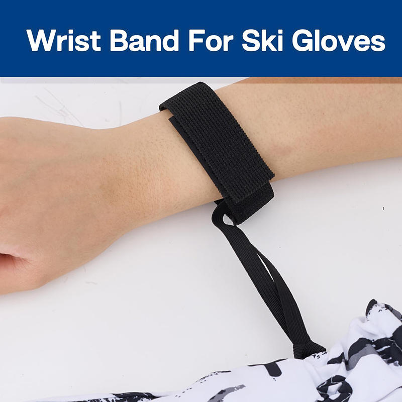 Nylon Wrist Straps Black 10 Inches 2 Pieces Elastic Gloves Accessories For Men Women Winter Sports Skiing Anti Loss Hanging Straps For Gloves Fixing