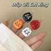 Korean Style Painting Ring Geometric Chunky Enamel Ring Personality Drip Oil Cat Ring  Men