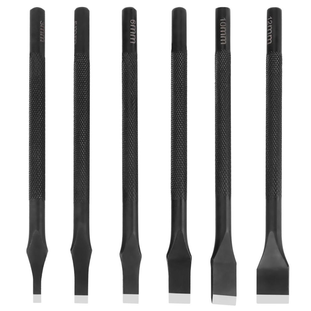 6pcs 3mm to 12mm Punchers Leather Punch Tool Slotted Punch Head Metal Hole Punch Set DIY Hand Work