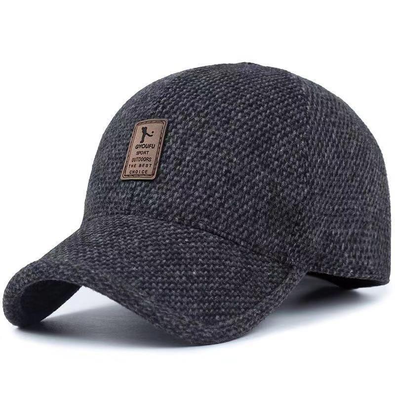 Men's Winter Windproof Velvet Baseball Cap with Ear Protection for Outdoor Travel