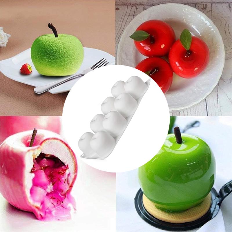8-fach Apfel Silikon Backform Apfelform Antihaft Pudding Eiscreme Form Hitzebeständig Mousse Kuchen Backen Wesentlich