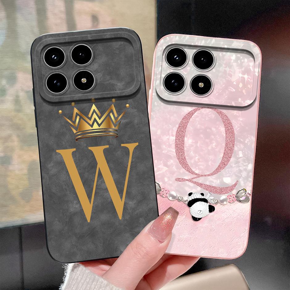 For Xiaomi Poco F8 Pro Ultra Phone Cases Cute Panda 26 Letters Shockproof Soft Liquid Silicone Cover For PocoF8Pro F8Ultra Fanda