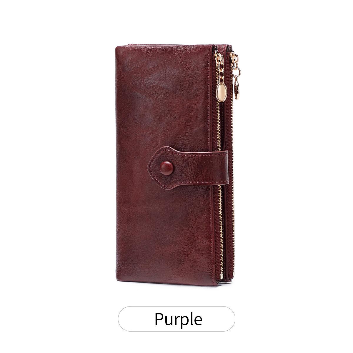 Женский кошелек на двойной молнии винтажный из мягкой искусственной кожи большой вместимости женский кошелек складной длинный кошелек минималистичный держатель для кредитных карт 1370₽