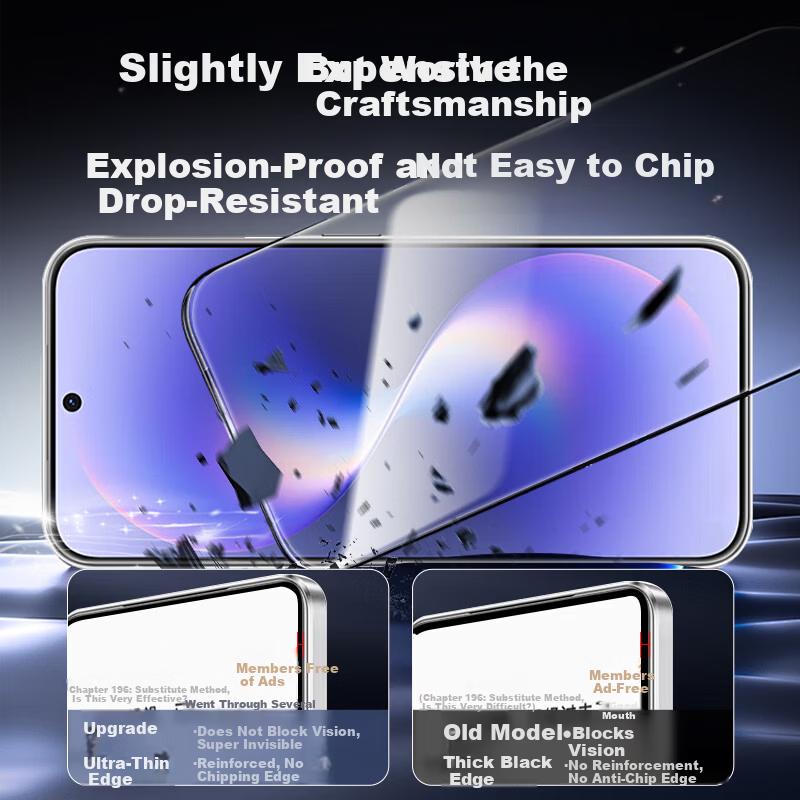 KOOLIFE [Anti-Chipping] Tempered Glass Screen Protector for Huawei Nova15 Full Coverage Ultra-Thin HD Anti-Fall Anti-Fingerprint Film