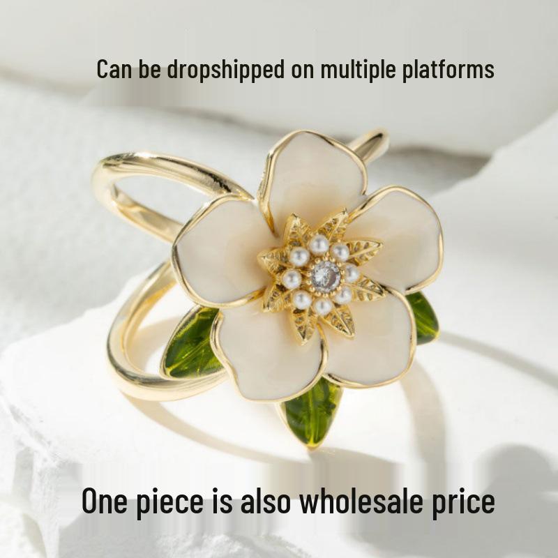 Pearl Camellia Brooch: Elegant Floral Pin for Discreet Coverage