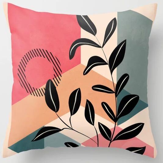 Student Lunch Break Pillow Bedroom Bedside Back Pillow Plant Flower Print Pillow Case Sofa Cushion