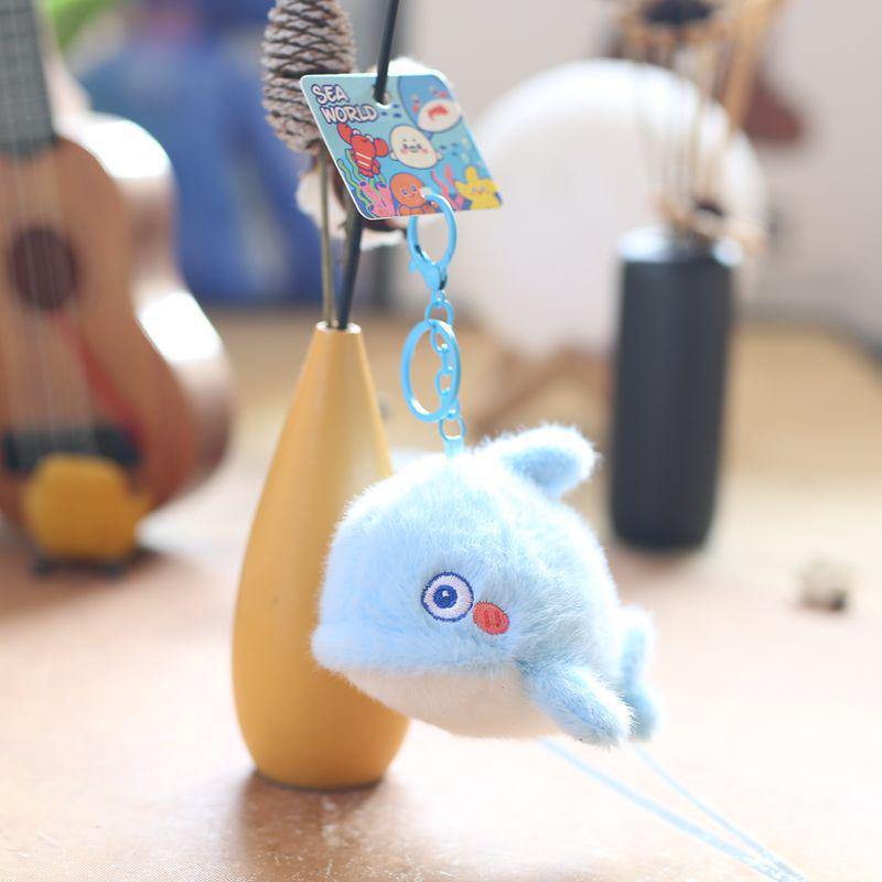Adorable Marine Animal Plush Keychain: Crab, Lobster, Jellyfish, Shark Bag Charm Souvenir