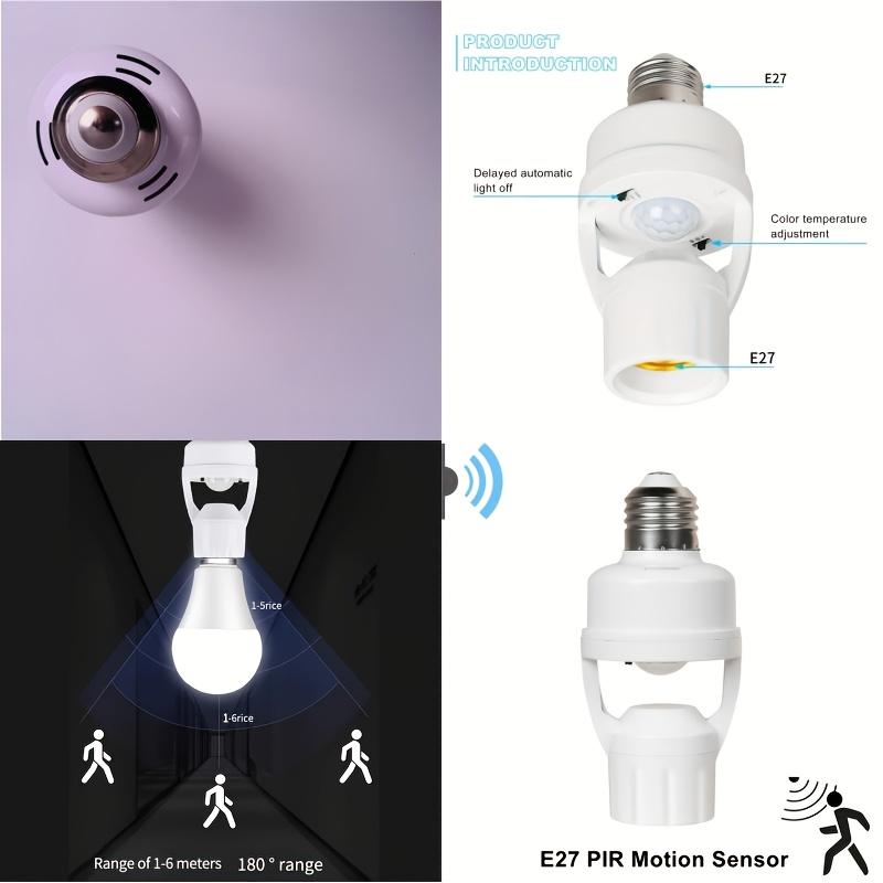 1PC Mechanical Induction Lamp Holder with Adjustable Delay Switch, the Lampshade Is White, the Base Is Sturdy, and the Installation Is Easy
