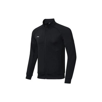 Série Ping Pong Li Ning Cardigan Moletom Cor Sólida Logo Masculino moletom Preto AWDR749-2