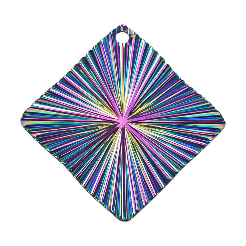 Personality Rainbow Irregular Round Heart Oval Stainless Steel Charm For Jewelry Making Bulk Supplies DIY Simple Earring Pendant