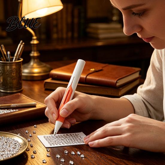 Automatic Drill Pen Rhinestone Art Bead Dispenser Painting Applicator Tool No Wax Needed Wax-free Reloadable for 2.8mm Round Drills