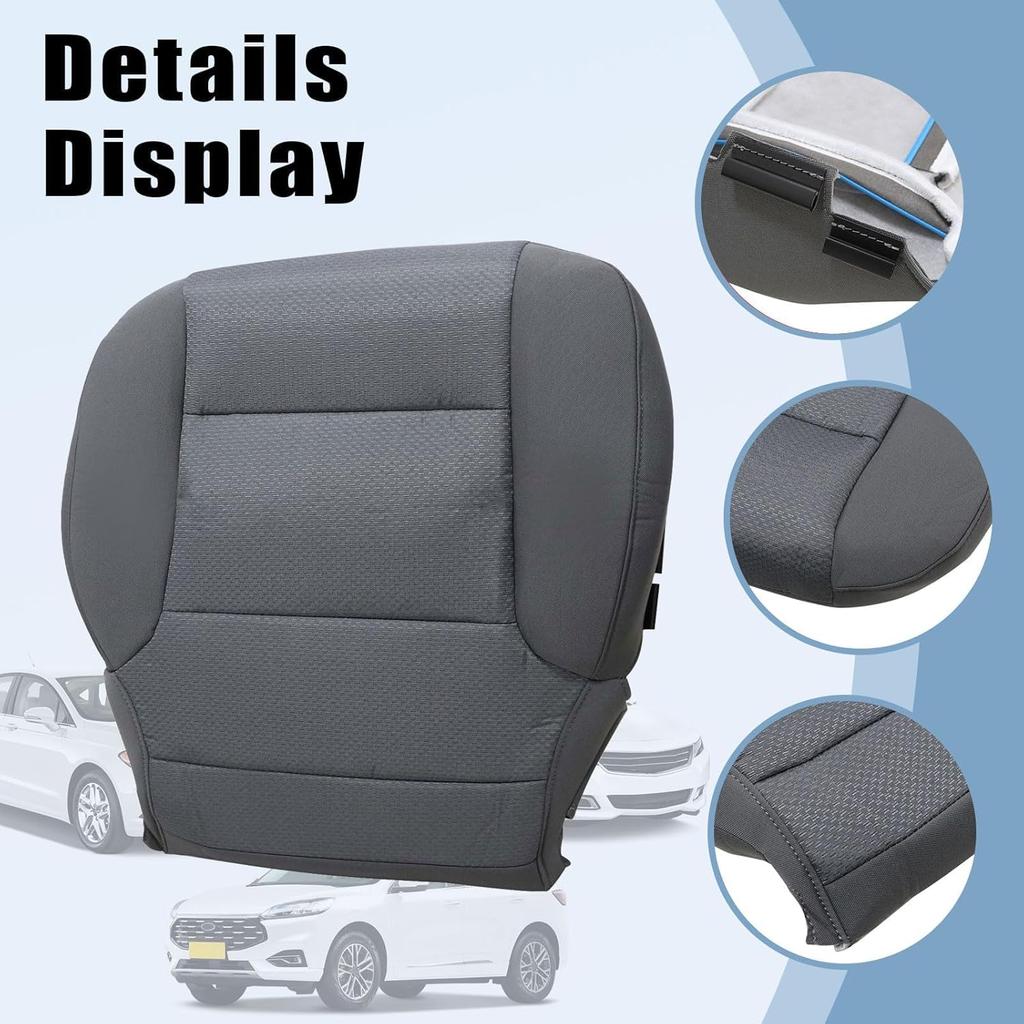 SecosAutoparts Driver or Passenger Side Bottom Replacement Cloth Seat Cover Gray #H2T or 4DP Compatible with Chevy Silverado GMC Sierra 1500 2500HD