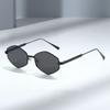 Street Shot Retro Metal Silver Cat Eye Sunglasses New Personalized Modified Face Anti-ultraviolet Sunglasses