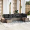 Garden Sofa Set with Cushions and Storage 8 Pcs Grey Poly Rattan