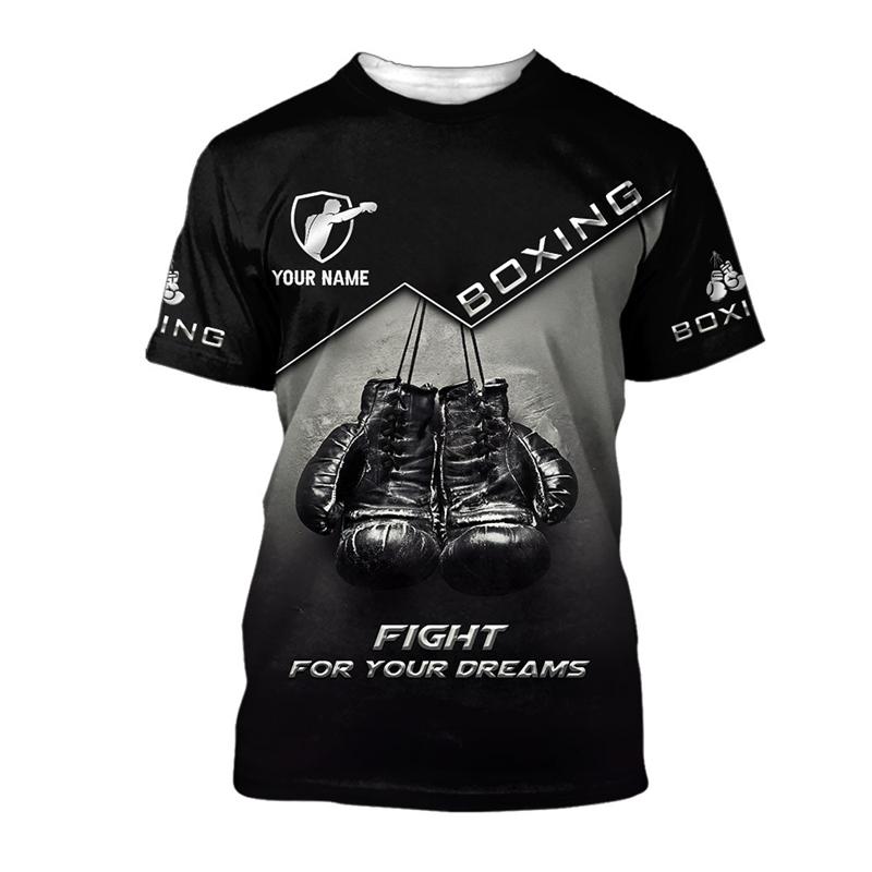 Boxing Sport 3D Printed T-shirt Men's Personality Loose Daily Street Fashion Round Neck Short Sleeved T-shirt