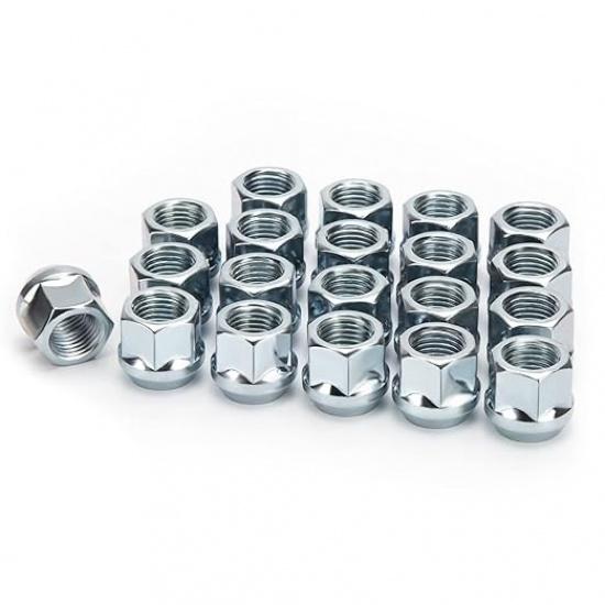 12mmx1.5 Open Lug Nuts, 20pcs M12x1.5 Zinc Open Ended Chrome M12X1.5-Hex 19mm