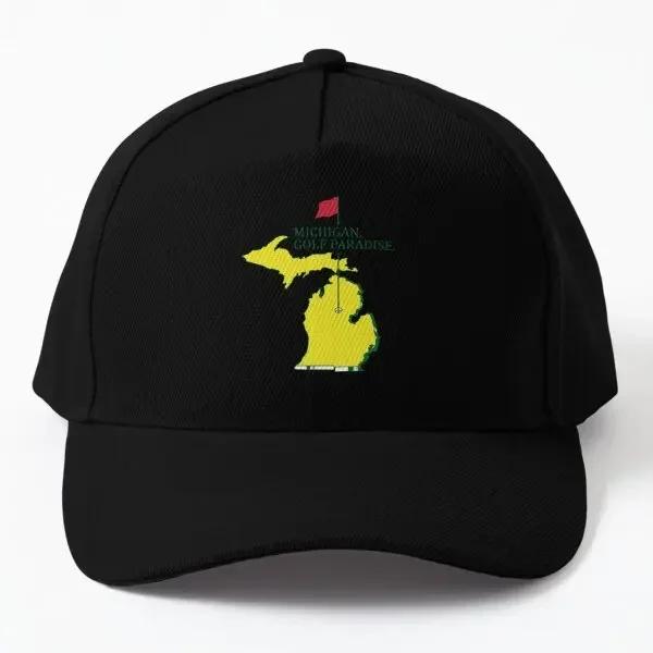 Мичиган Гольф Бейсболка Кепка Повседневная Snapback Кепка Мужская Однотонная Черная Летняя Женская С Принтом Кепка От Солнца Рыба Весна Black