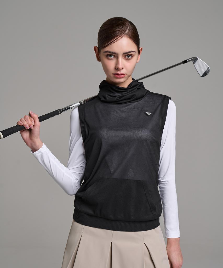 DOWNBLOW Women'S Functional Sports Golf Wear See-Through Mesh Earloop Vest Db2507-2W