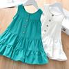 Girls' Vests, Summer Children's Clothing, Western Style Mid-length Skirts, Comfortable Baby Sleeveless Shirts, Tops