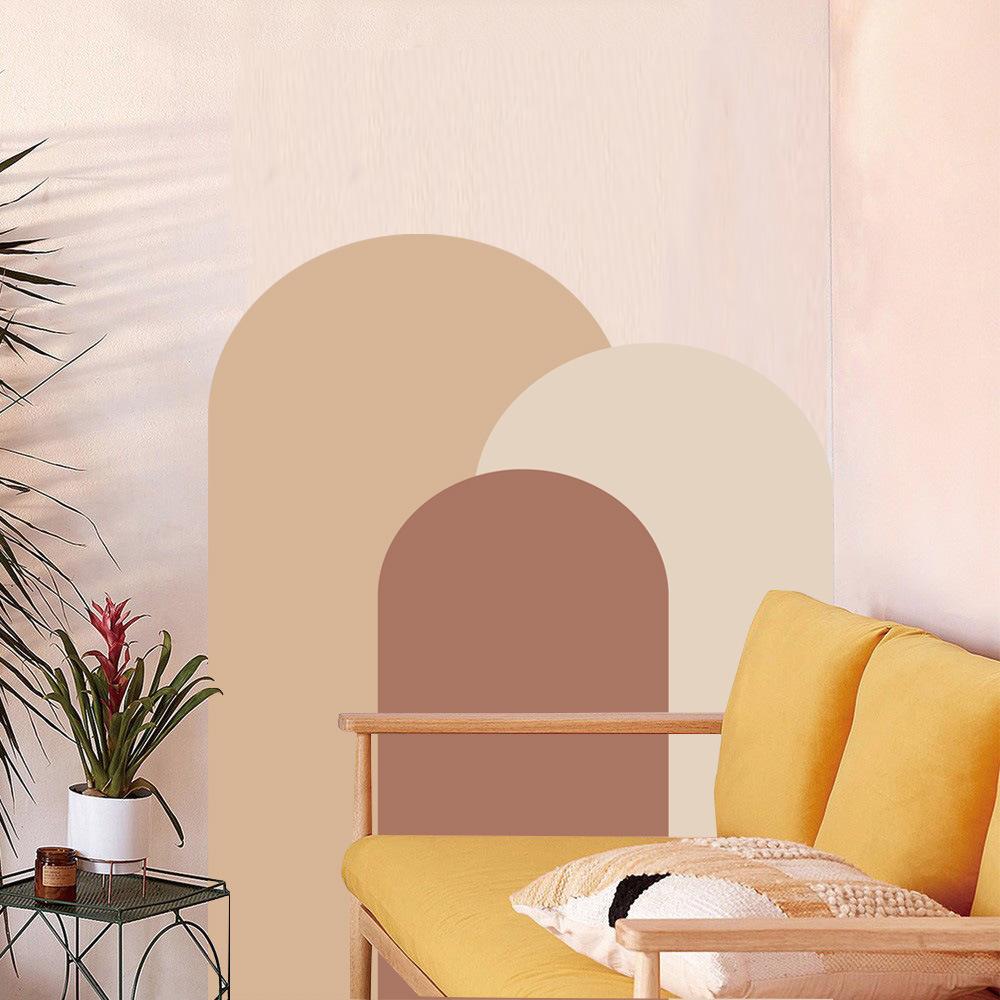 Bohemian Arch Wall Stickers Living Room Sofa Bedhead Background Decoration Self Adhesive Boho Arch Geometric Stickers Wallpaper