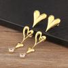 Nidin New Trendy Heart Shape Hollow Design Fine Stud/Drop Earrings For Women Girl Sparkling Zircon Ear Jewelry Accessories Gifts