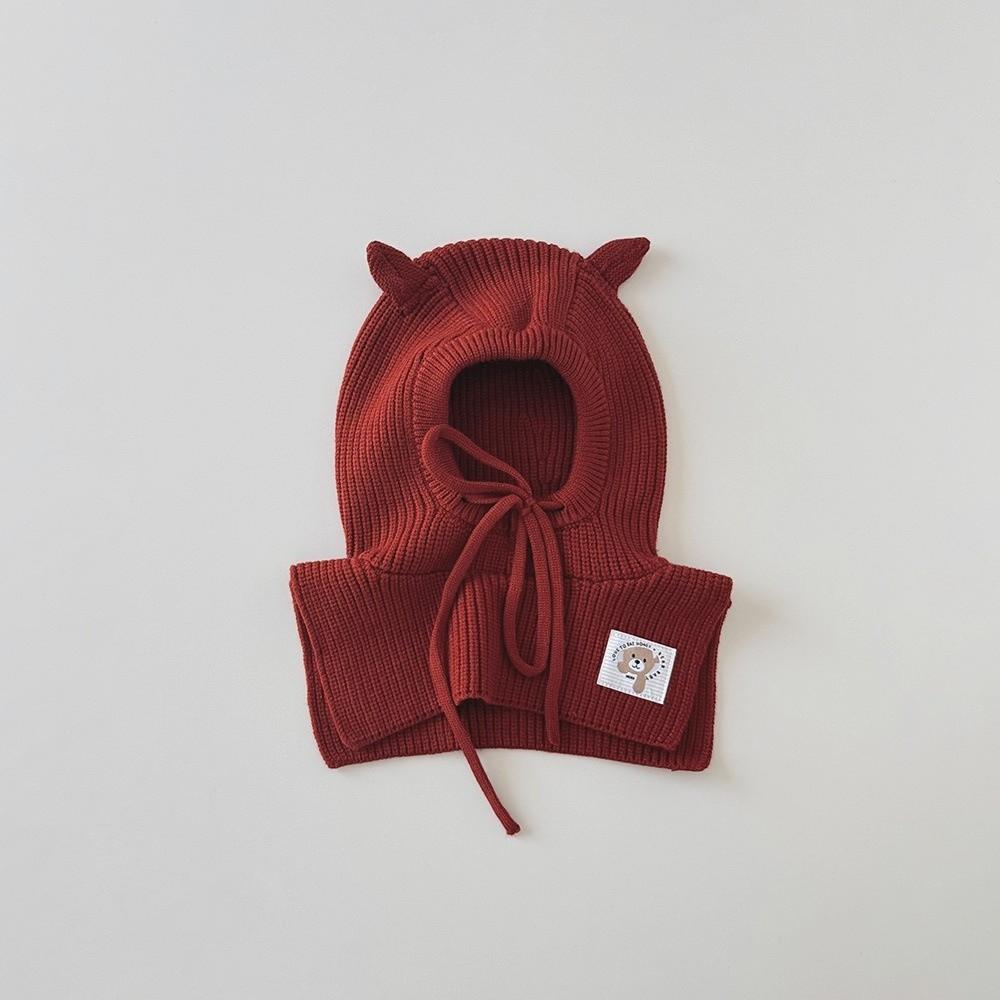 Cute Ear Children's Scarf Integrated Hat Ear Protection Knit Beanie Cap New Children's Hat Winter