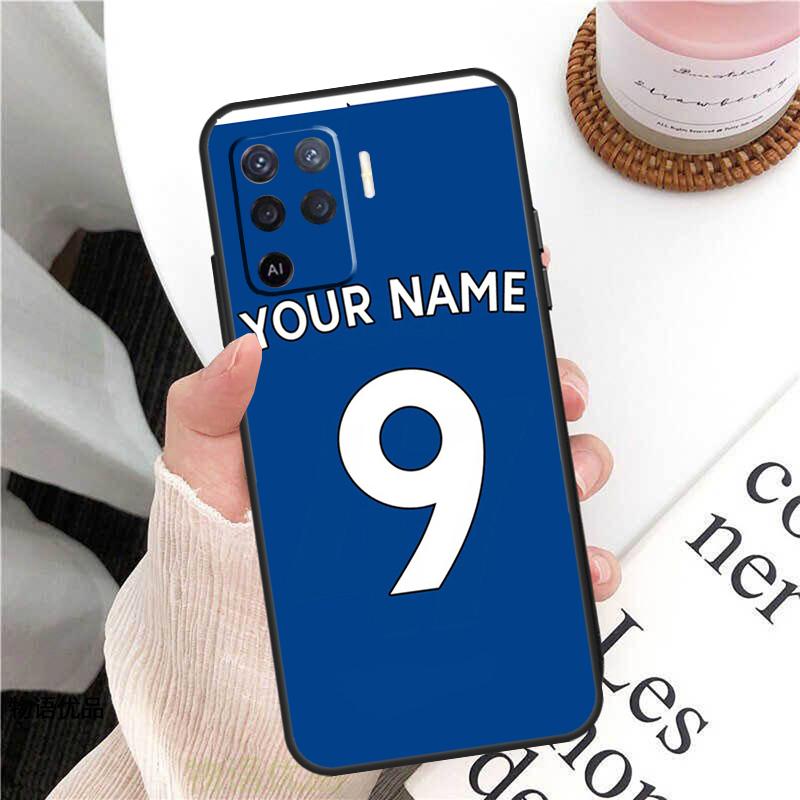 Personalised Football Name Number Case For OPPO Find X5 X3 Pro A15 A52 A72 A83 A91 A93 A54 A74 A94 A31 A53 A9 A5 2020 Cover