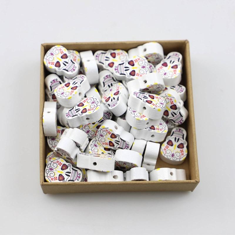 10 Pcs Craft Wood Beads Halloween Beads Polished Round Beads for Jewelry Making